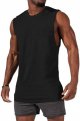 Mens Workout Sleeveless Shirts Cotton Casual Tank Tops Muscle Gym Cut Off T-Shirts