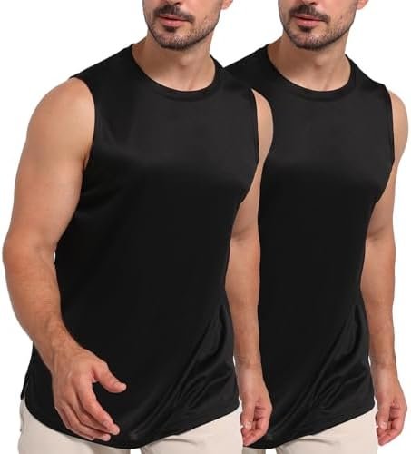 Mens Tank Tops Muscle Athletic Quick Dry Sleeveless Workout Fitness T Shirts for Men