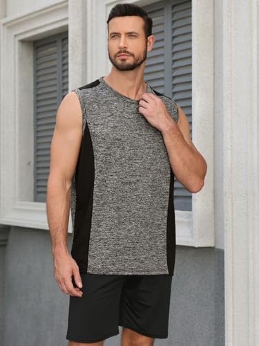 4 Pack Men's Workout Tank Tops Sleeveless Quick Dry Gym Muscle Shirts