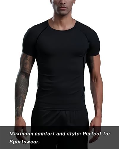 Men's Compression Shirts Short Sleeve Gym Tshirts Running Tops Cool Dry Sports Base Layer Athletic Undershirts