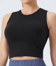 Women's Workout Crop Tops Sleeveless Yoga Running Shirts Athletic Tank Top No Padding