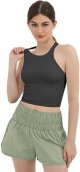 Women's Crop 3-Pack Washed Seamless Rib-Knit Camisole Crop Tank Tops