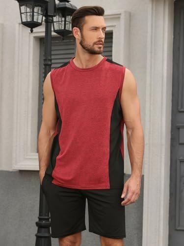 4 Pack Men's Workout Tank Tops Sleeveless Quick Dry Gym Muscle Shirts