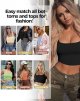 Crop Tank Tops for Women, Seamless Workout Tank Tops Woman, U Neck Ribbed Sleeveless Exercise Gym Yoga Crop Tops