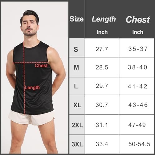 Mens Tank Tops Muscle Athletic Quick Dry Sleeveless Workout Fitness T Shirts for Men