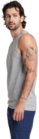 Athletic Men's Cotton Performance Sleeveless Muscle T-Shirt,Oxford,Large