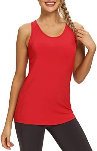 Womens Long Workout Tops Racerback Athletic Yoga Gym Tank Top Sports Tennis Shirt