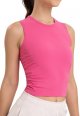 Women's Workout Athletic Tank Tops Sleeveless Crew Neck Basic Crop Tops Ribbed Yoga Shirts