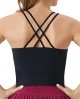 Women's Cross Back Sports Bra Halter Neck Workout Crop Tank Tops with Removable Pads