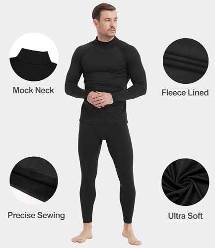 4/5 Pack Thermal Compression Shirts for Men Mock Turtleneck Long Sleeve Running Undershirt Base Layer Tops for Winter