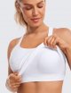 Womens Seamless Ribbed Racerback Tank Tops with Built in Bra - Padded Scoop Neck Slimming Athletic Long Camisole