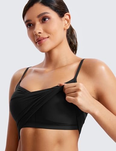 Womens Sweetheart Longline Sports Bra - Adjustable Thin Strap Workout Tank Tops Yoga Padded Camisole