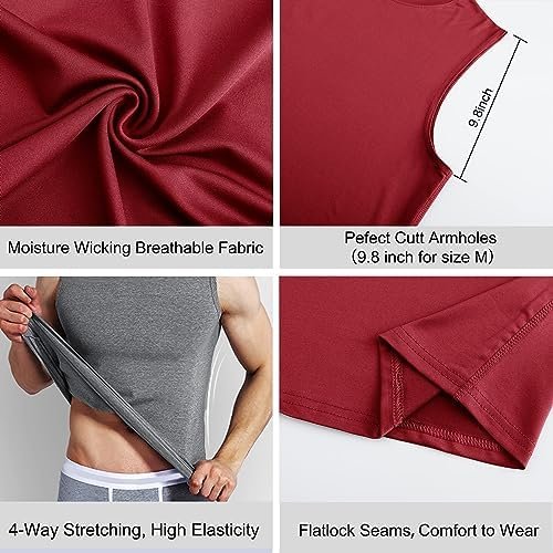 Men's 3 Pack Workout Tank Tops Gym Athletic Muscle Tee Bodybuilding Fitness Sleeveless T-Shirts