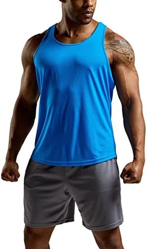 Men's Dry Fit Muscle Workout Tank Tops, Y-Back Bodybuilding Gym Shirts, Athletic Fitness Tank Top