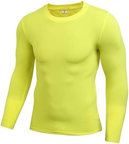 Men's Compression Shirts Long Sleeve Quick Dry Base Layer Workout Shirts Sports Running Tops Thermal Undershirts