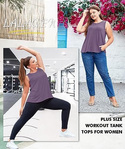 Plus Size Womens Workout Tank Tops Sleeveless Flowy Yoga Athletic Running Shirts