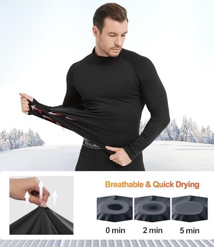 4/5 Pack Thermal Compression Shirts for Men Mock Turtleneck Long Sleeve Running Undershirt Base Layer Tops for Winter