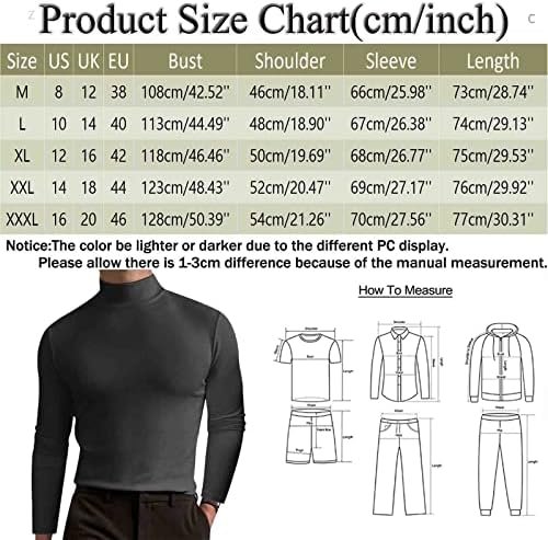 Men Mock Turtleneck Compression Shirts Muscle Solid Long Sleeve Undershirt Sports Tees Fall Winter Warm Workout Tops