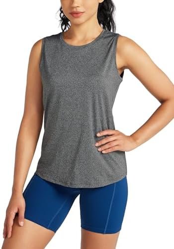 Women's Workout Tank Tops Sleeveless Running Yoga Tops Quick Dry Active Shirts Gym Exercise Loose Fit