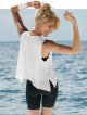 Cropped Tank Tops for Women, Yoga Workout Athletic Shirts, Summer Flowy Split Side Slit Oversized Sleeveless Tee