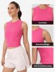 Women's Workout Athletic Tank Tops Sleeveless Crew Neck Basic Crop Tops Ribbed Yoga Shirts