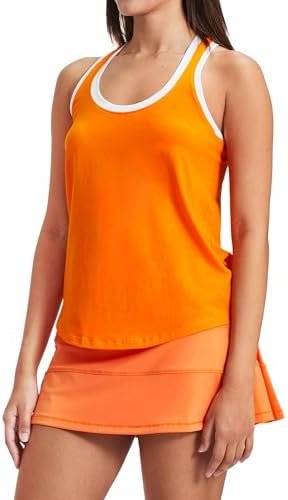 Women's Athletic Cotton Yoga Tank Tops Racerback Muscle Tank for Workout Tennis