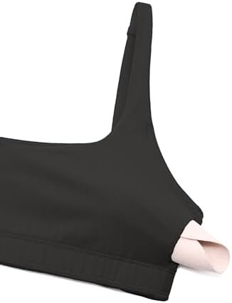 Spaghetti Strap Sports Bras for Women - Square Neck Yoga Wireless Bra Padded Cami Crop Top