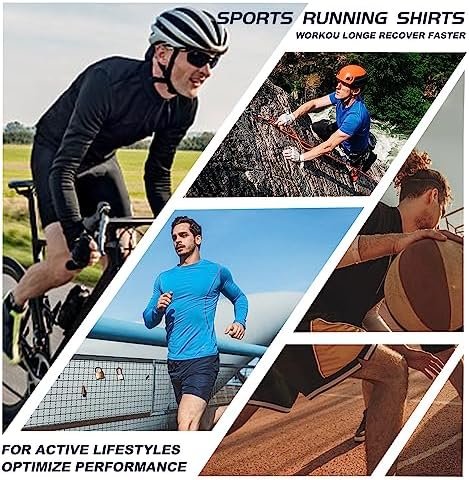4 Pack Men's Compression Shirts Men Long/Short Sleeve Athletic Workout Tops Gym Undershirts Active Sports Baselayers