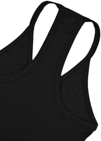 Workout Tank Tops V Neck Racerback Tank Top for Women with Built in Bra Ribbed Tank Fitted Basic Cami Tops