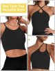 Sports Bras for Women, Ribbed Seamless Workout Tank Tops Woman Y Back, Camisole Crop Top Running Tank Top Yoga Gym Bra