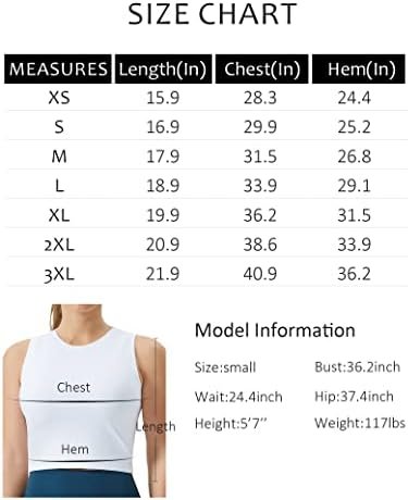 Women's Workout Crop Tops Sleeveless Yoga Running Shirts Athletic Tank Top No Padding