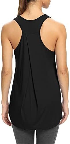 Womens Workout Yoga Tops Long Tank Tops Loose fit Racerback Tank Tops for Women